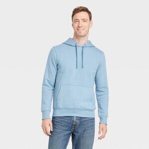 Men's Hooded Sweatshirt - Goodfellow & Co™ Light Blue S: Midweight, Pullover